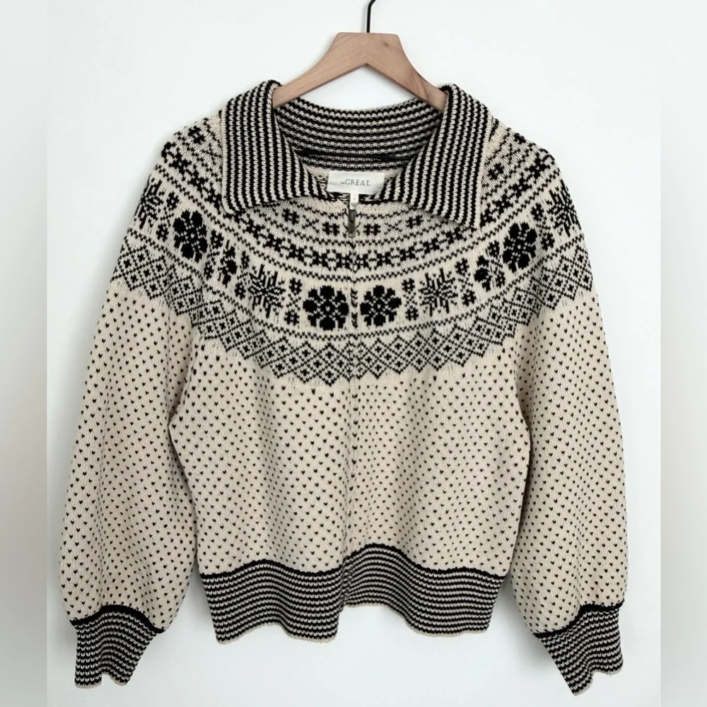 THE GREAT. The Ranch Cardigan Snow Day Fair Isle Size M - Picture 5 of 8